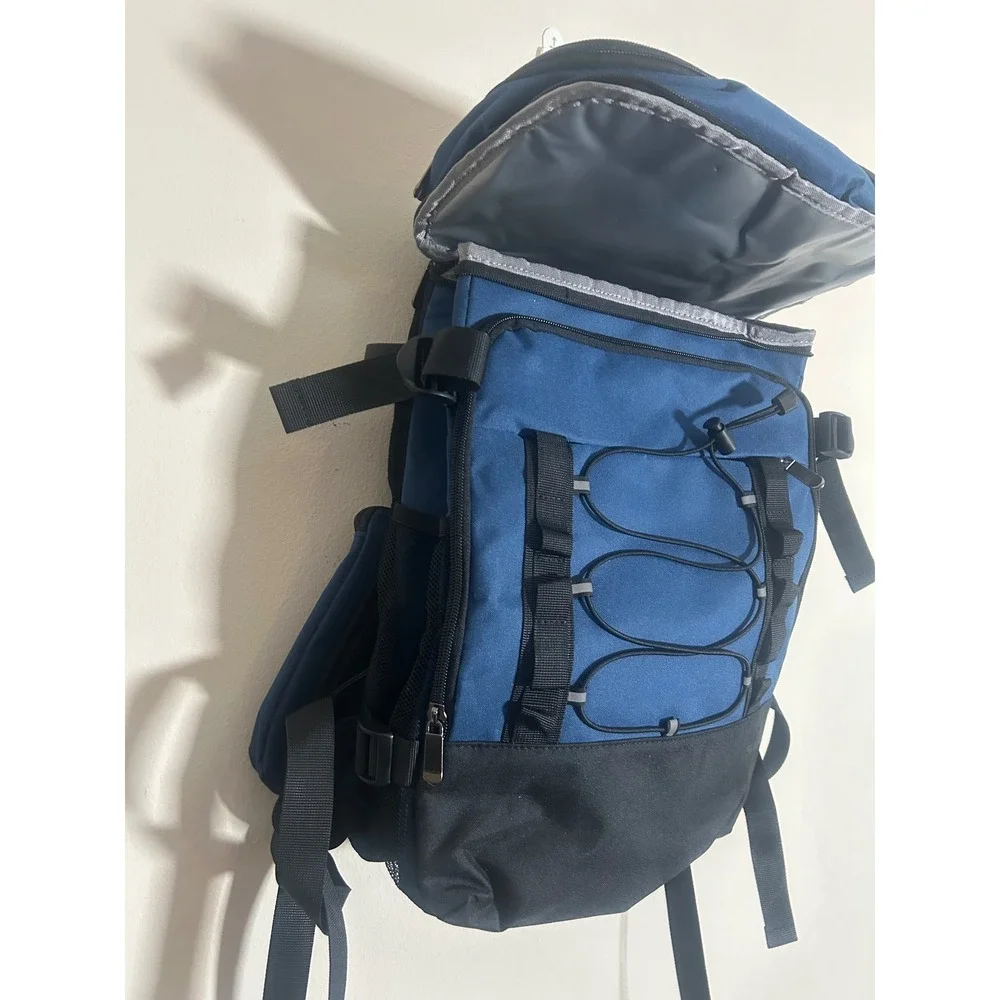 Mier Insulated Cooler Backpack Leakproof Large Hiking Picnic Bag Blue Black
